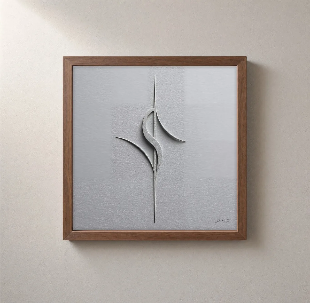 Pressed Crescent by Bassem, framed print on a wall