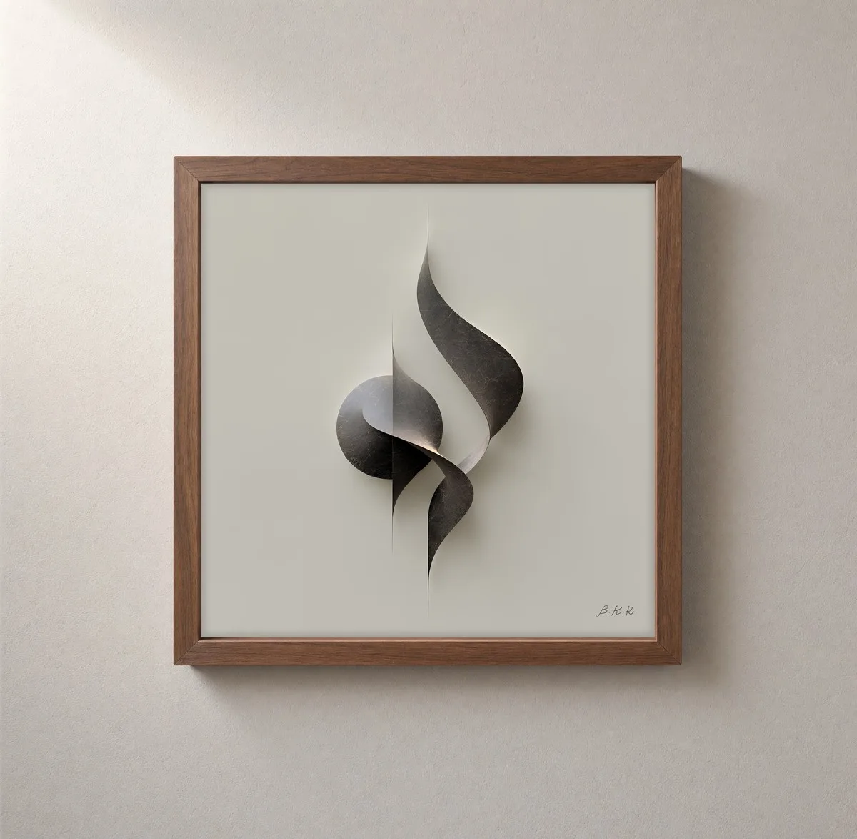 Ribbon of Dark Stone by Bassem, framed print on a wall