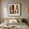 Old Town Doors by Bassem, art print shown framed on a wall
