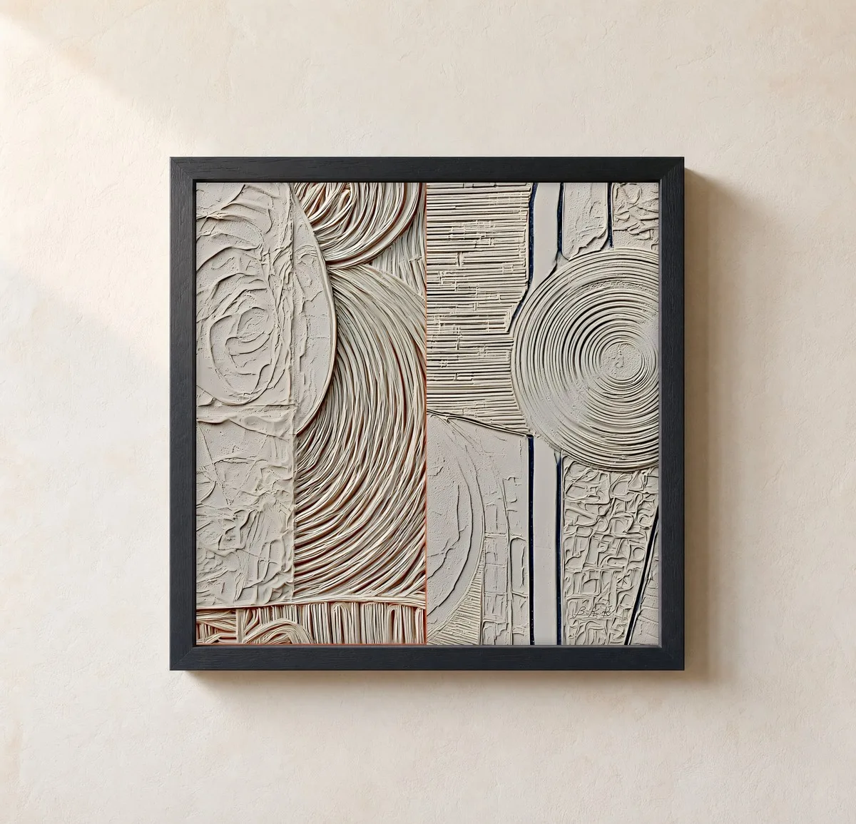Plaster and Rings by Bassem, framed print on a wall