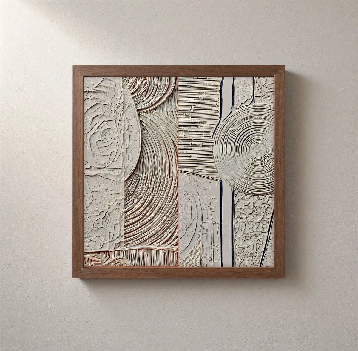 Plaster and Rings by Bassem, framed print on a wall