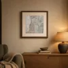 Plaster and Rings by Bassem, art print shown framed on a wall