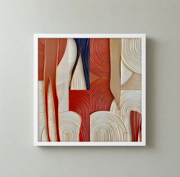 Terracotta Weave by Bassem, framed print on a wall