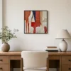Terracotta Weave by Bassem, framed print on a wall