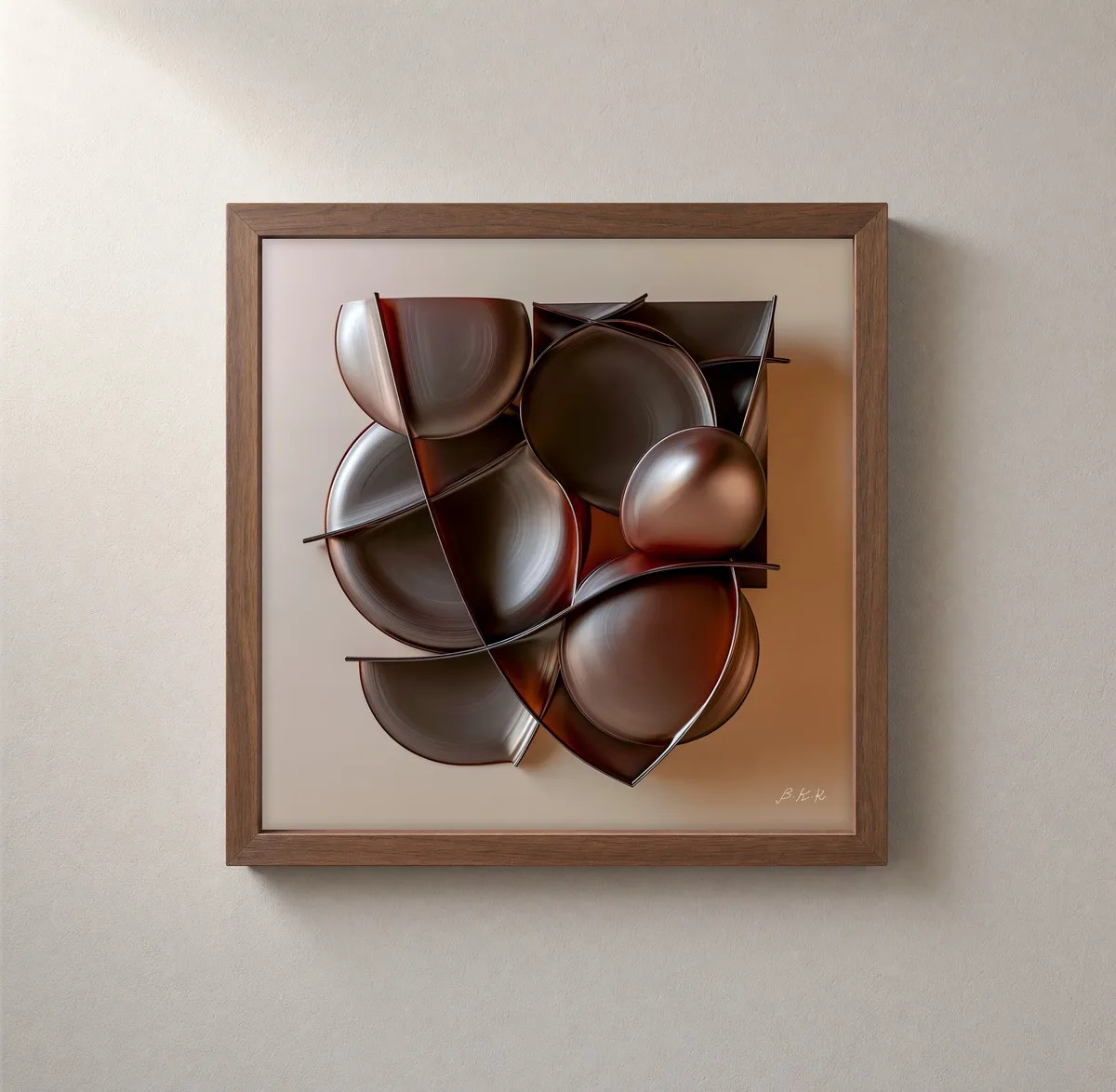 Burnished Bowls by Bassem, framed print on a wall