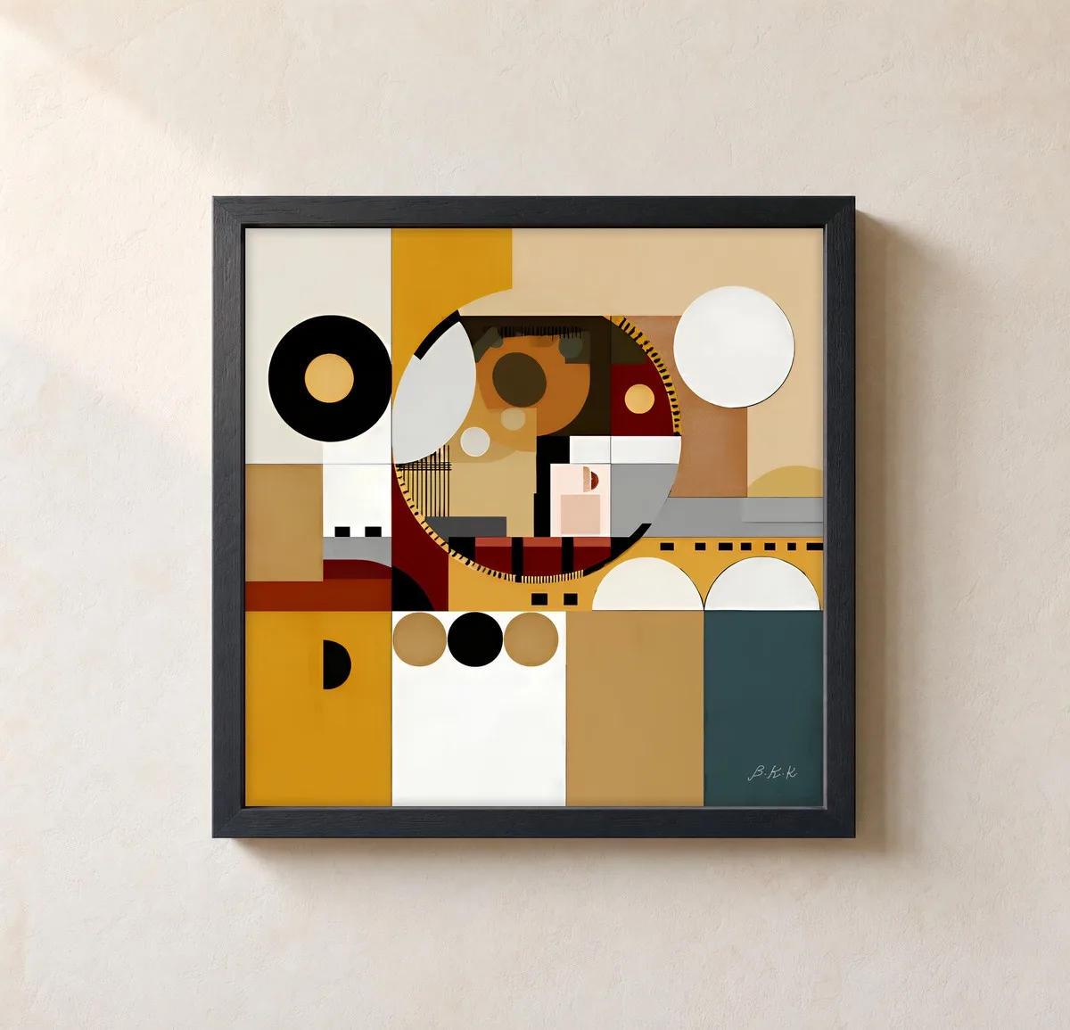 Circle Over the Arches by Bassem, framed print on a wall
