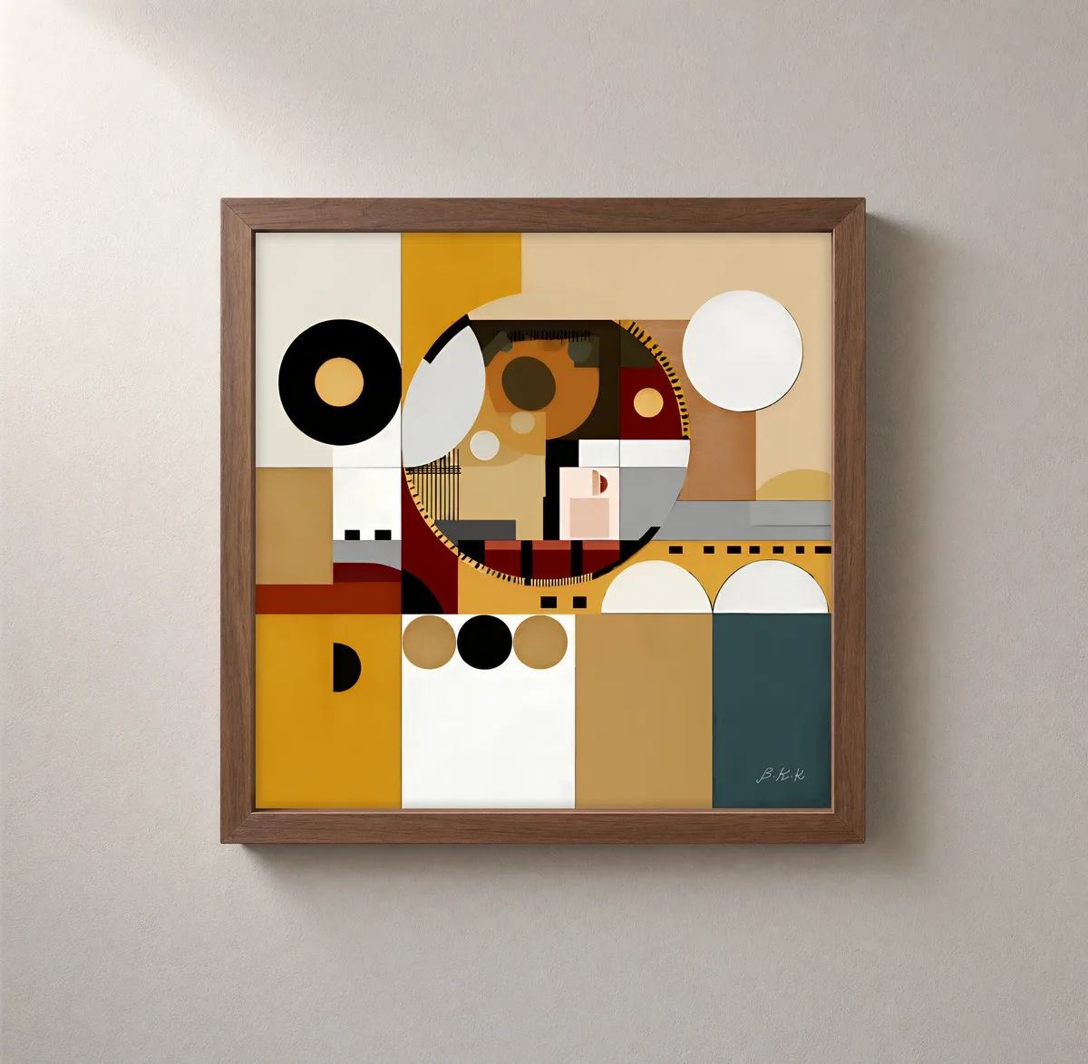 Circle Over the Arches by Bassem, framed print on a wall