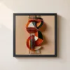 The Orange Twist by Bassem, framed print on a wall