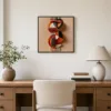 The Orange Twist by Bassem, framed print on a wall