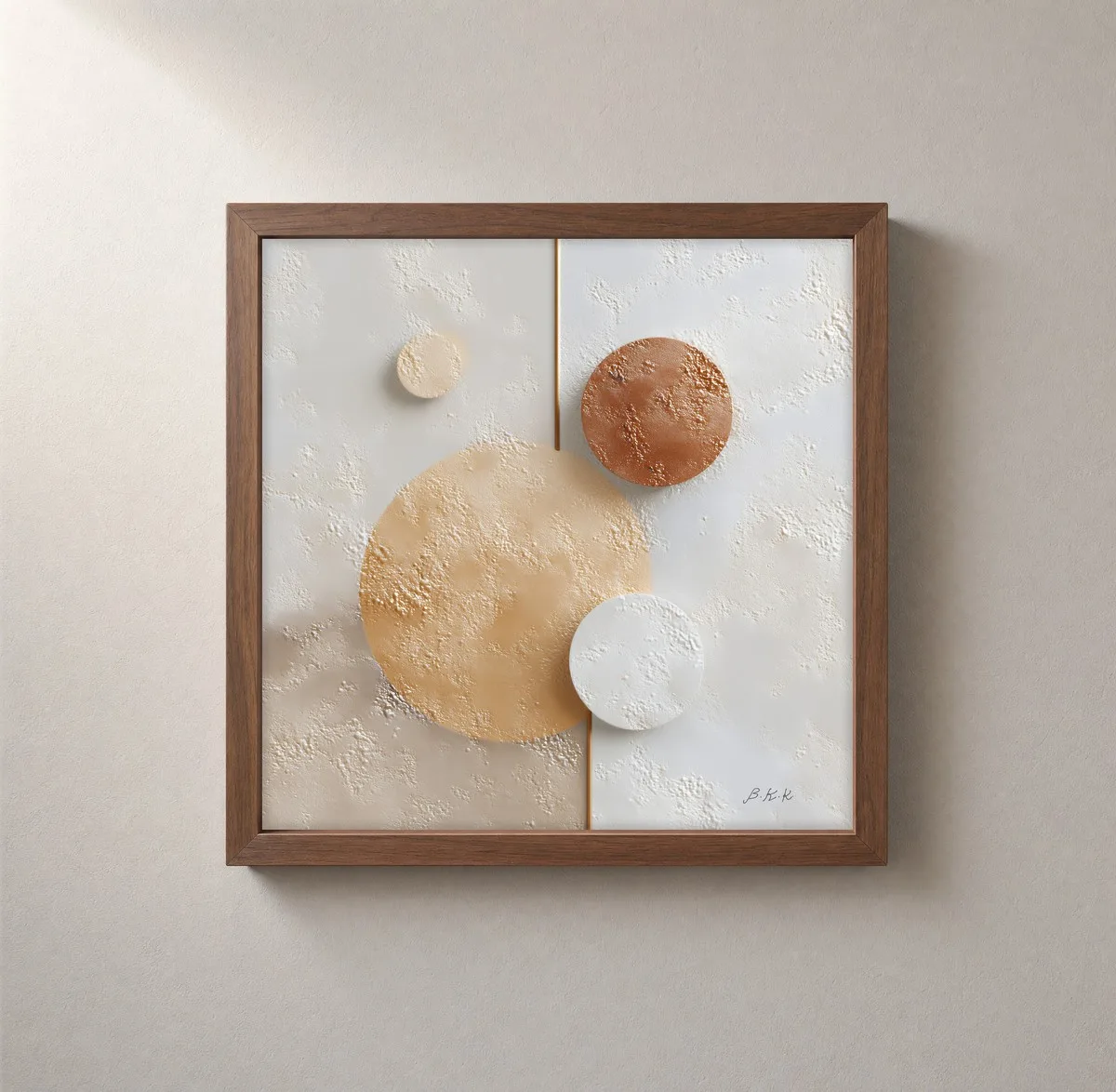The Gold Seam by Bassem, framed print on a wall
