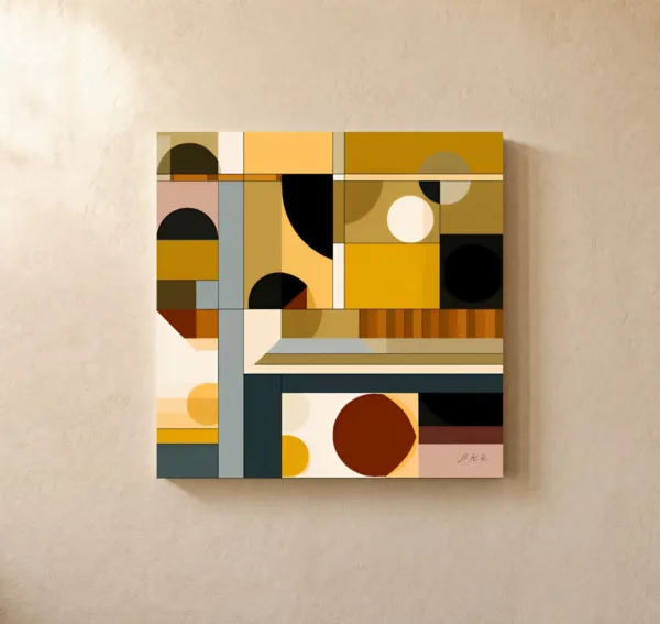 Afternoon Blocks by Bassem, canvas on a wall