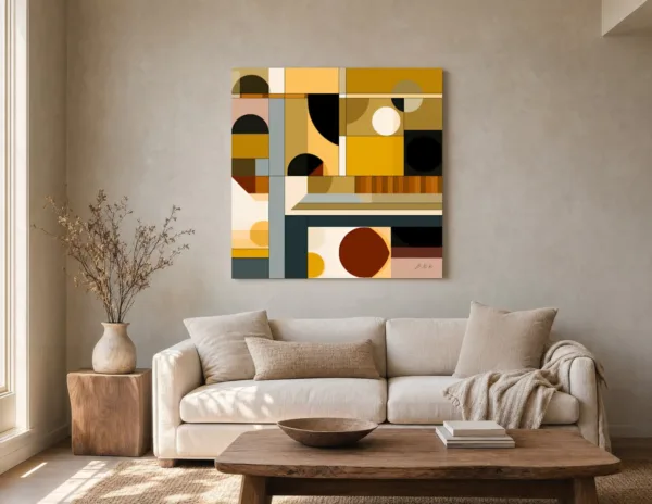 Afternoon Blocks by Bassem, canvas on a wall