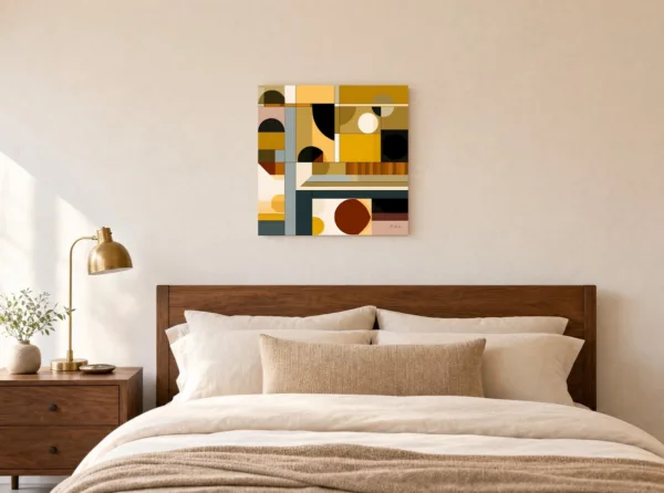 Afternoon Blocks by Bassem, canvas on a wall