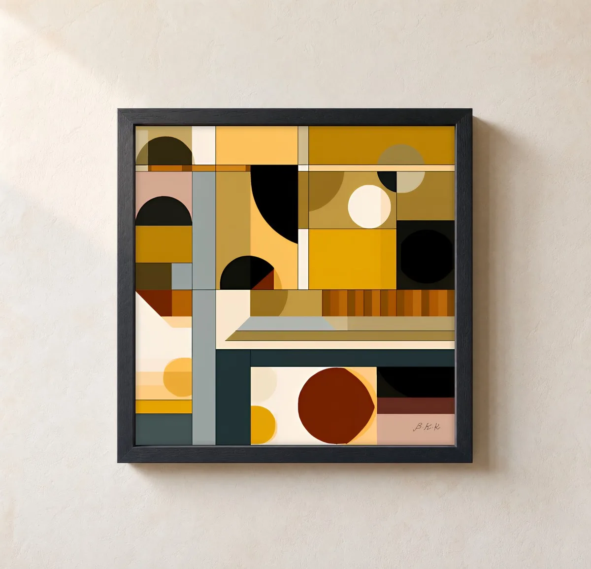 Afternoon Blocks by Bassem, framed print on a wall