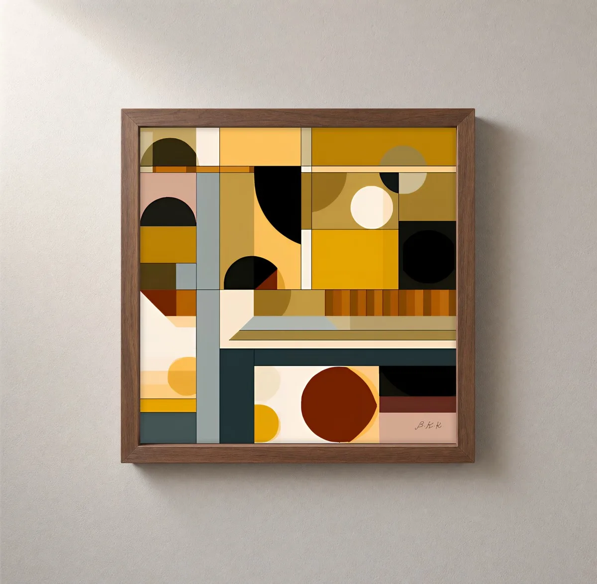 Afternoon Blocks by Bassem, framed print on a wall