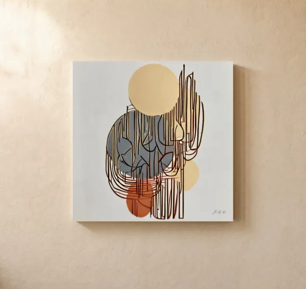 Loops Over Gold by Bassem, canvas on a wall