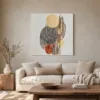 Loops Over Gold by Bassem, canvas on a wall