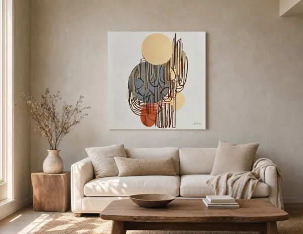 Loops Over Gold by Bassem, canvas on a wall