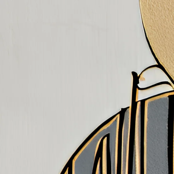 Loops Over Gold by Bassem, detail at close range