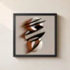 ba-0143-stacked-discs-and-blades-framed-1-thin-closeup-black-v4 Stacked Discs and Blades by Bassem, framed print on a wall