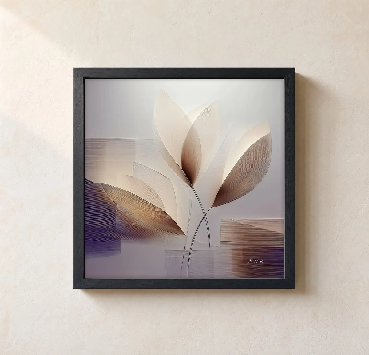Linen Petals by Bassem, framed print on a wall