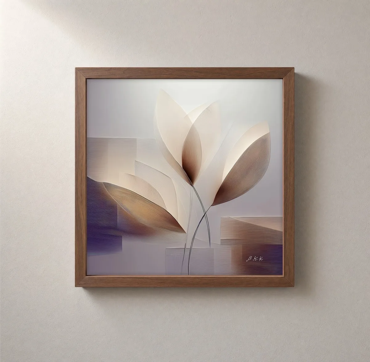 Linen Petals by Bassem, framed print on a wall