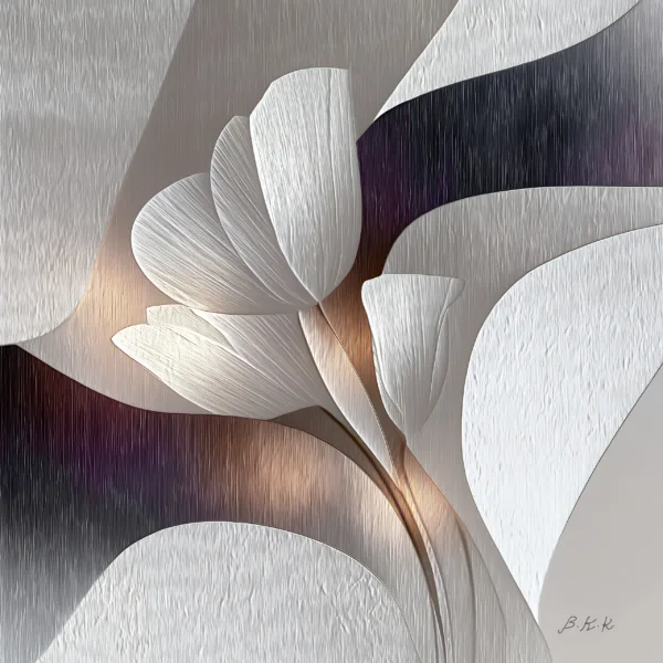 White Bloom in Relief by Bassem, the full artwork