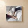 White Bloom in Relief by Bassem, canvas on a wall