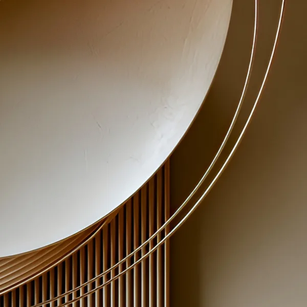 Two Spheres at Rest by Bassem, detail at close range