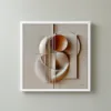 Terracotta Bowl and Strings by Bassem, framed print on a wall