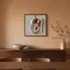 Terracotta Bowl and Strings by Bassem, framed print on a wall