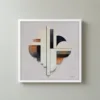ba-0154-stacked-cream-columns-framed-3-thin-closeup-white-v4 Stacked Cream Columns by Bassem, framed print on a wall