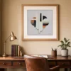Stacked Cream Columns by Bassem, art print shown framed on a wall