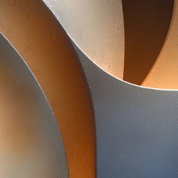 Curved Silver Blades by Bassem, detail at close range