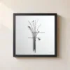 ba-0157-wire-bouquet-framed-1-thin-closeup-black-v4 Wire Bouquet by Bassem, framed print on a wall