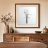 ba-0157-wire-bouquet-print-2-room-dining-walnut-v4 Wire Bouquet by Bassem, art print shown framed on a wall