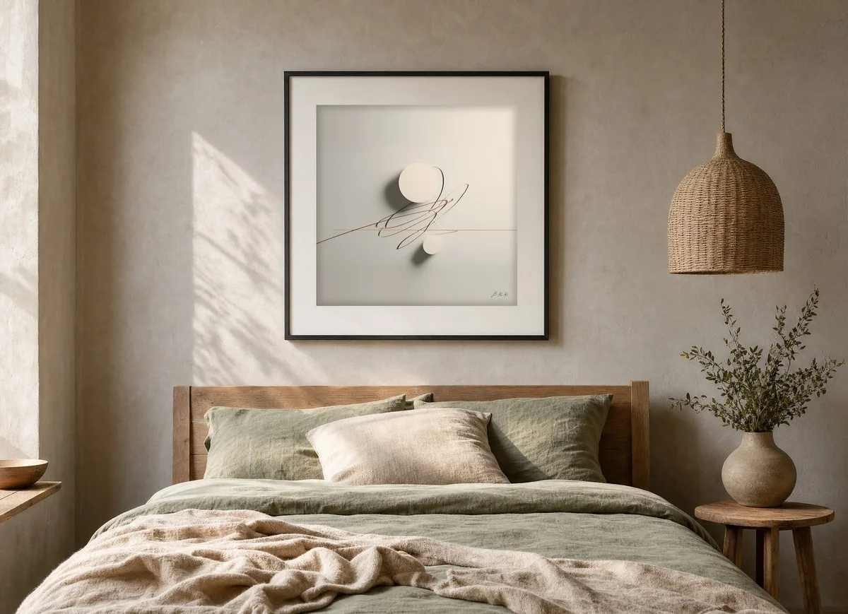 Copper Thread by Bassem, art print shown framed on a wall