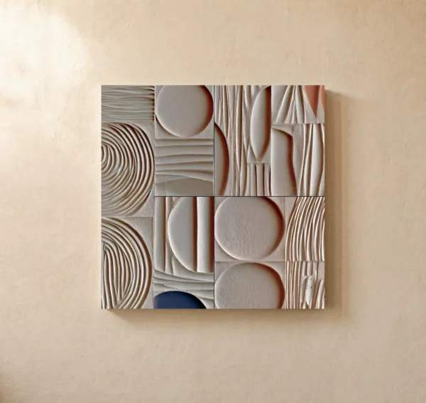 ba-0161-carved-sand-sampler-canvas-1-canvas-closeup-limewash-v4 Carved Sand Sampler by Bassem, canvas on a wall