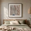 Carved Sand Sampler by Bassem, art print shown framed on a wall