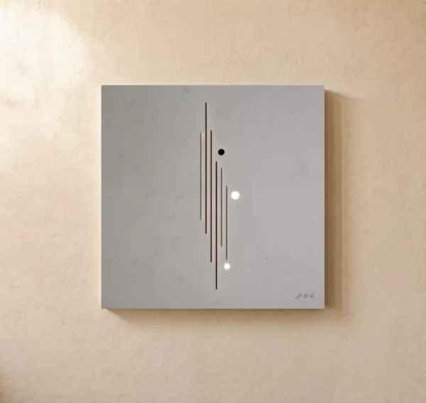 Three Quiet Dots by Bassem, canvas on a wall