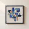 Evening Blue Blocks by Bassem, framed print on a wall