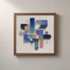 Evening Blue Blocks by Bassem, framed print on a wall