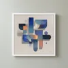 Evening Blue Blocks by Bassem, framed print on a wall