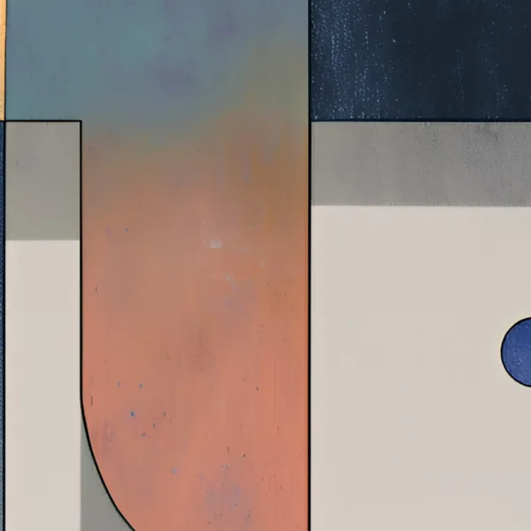 Evening Blue Blocks by Bassem, detail at close range