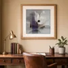 ba-0166-dark-eyed-bloom-print-3-room-study-oak-v4 Dark-Eyed Bloom by Bassem, art print shown framed on a wall