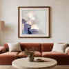 Pale Parasol Leaves by Bassem, art print shown framed on a wall