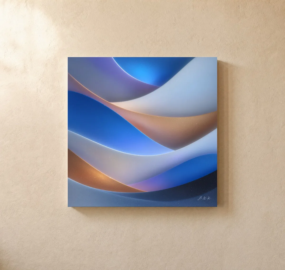 ba-0168-blue-hour-dunes-canvas-1-canvas-closeup-limewash-v4 Blue Hour Dunes by Bassem, canvas on a wall
