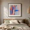 ba-0171-coral-light-arcs-print-2-room-bedroom-black-v4 Coral Light Arcs by Bassem, art print shown framed on a wall