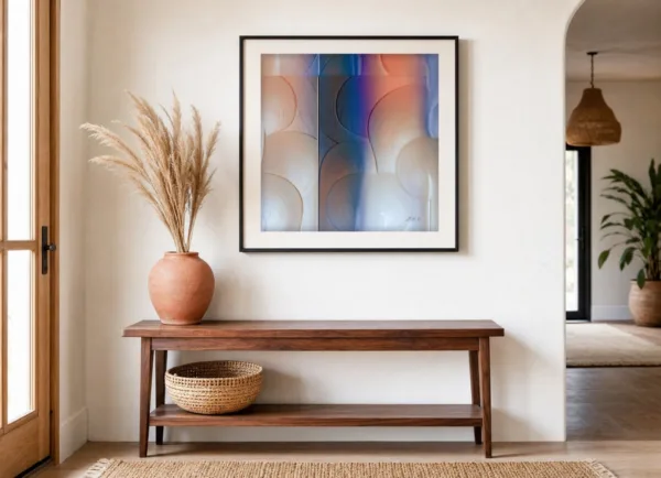 Dusk in Soft Panels by Bassem, art print shown framed on a wall