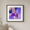 Violet Quarter Moons by Bassem, art print shown framed on a wall
